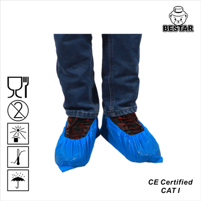 قابل للتحلل الحيوي الطبي القابل للتصرف البلاستيك الأزرق الجرموق غطاء الحذاء CPE