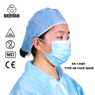 3 طبقات قناع الوجه القابل للتصرف EN14683 قناع الوجه الجراحي المتاح