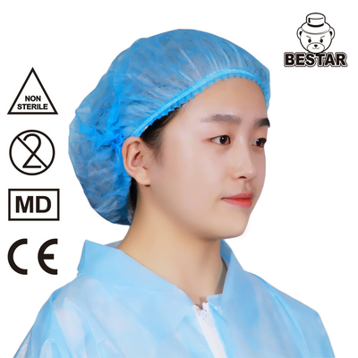 قبعات غير منسوجة ذات غطاء غير منسوج يمكن التخلص منها من مادة البولي بروبيلين الطبية للمستشفى