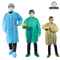 معطف مختبر SPP 6xl كبير متوسط ​​يمكن التخلص منه أزرق أصفر لعيادة الطبيب