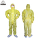 مقاوم للماء PPE القابل للتصرف Biohazard البدلة الصفراء من النوع 3 المعطف
