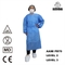 معطف مختبر أزرق يمكن التخلص منه SPP يمكن التخلص منه سترة ثوب مختبر مع الكفة المرنة
